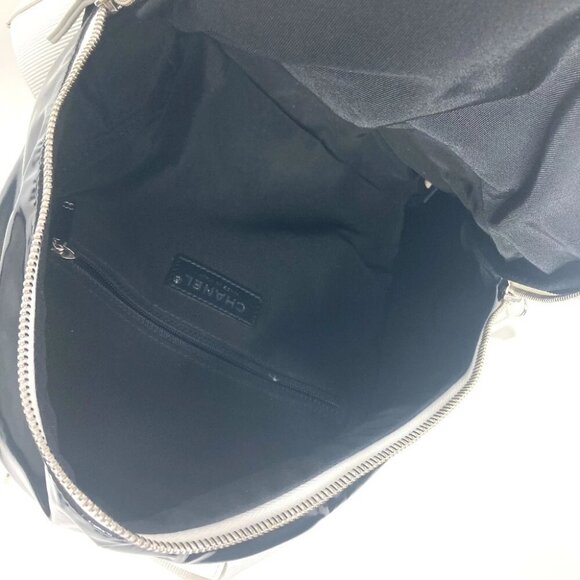 CHANEL LA PAUSA Bag Backpack Bicolor Backpack PVC Black/White main image 7
